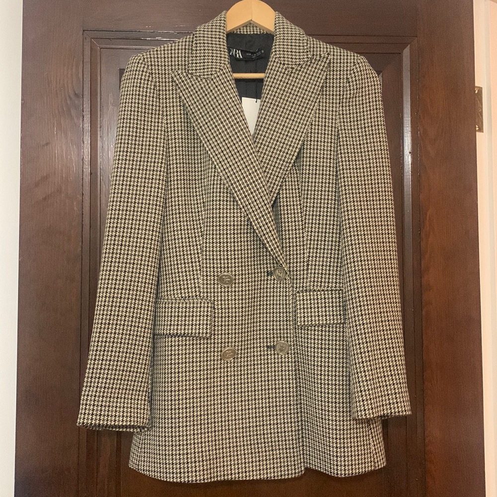 NEW WITH TAGS Zara houndstooth blazer